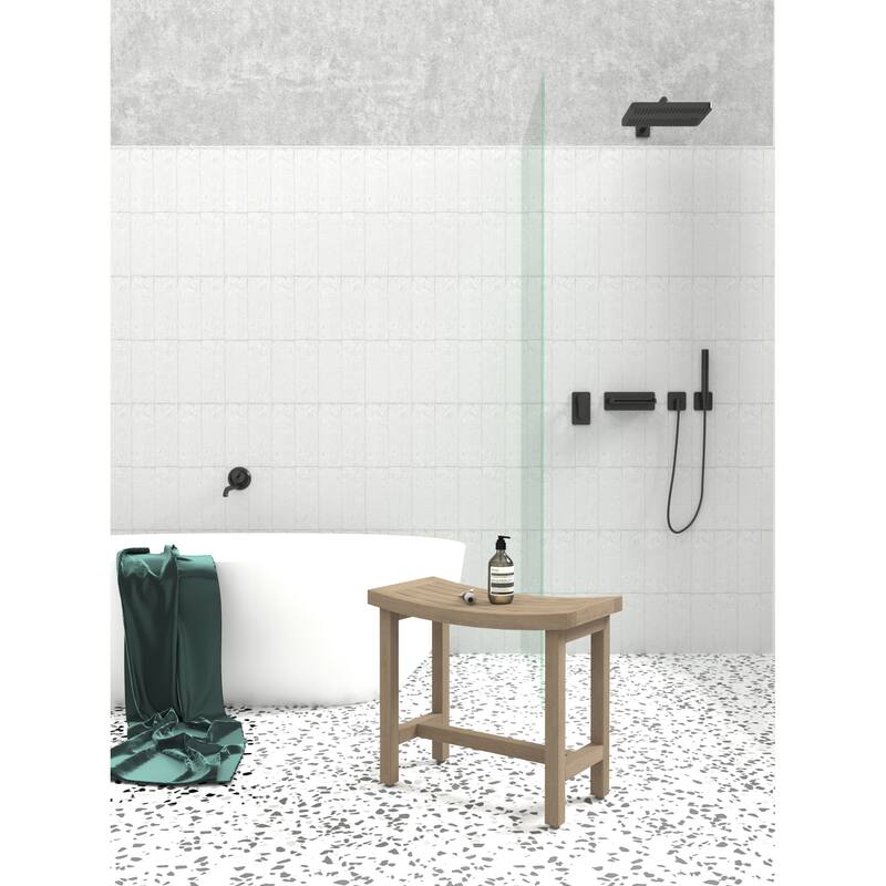 Patented Sumba Lotus Teak Shower Bench