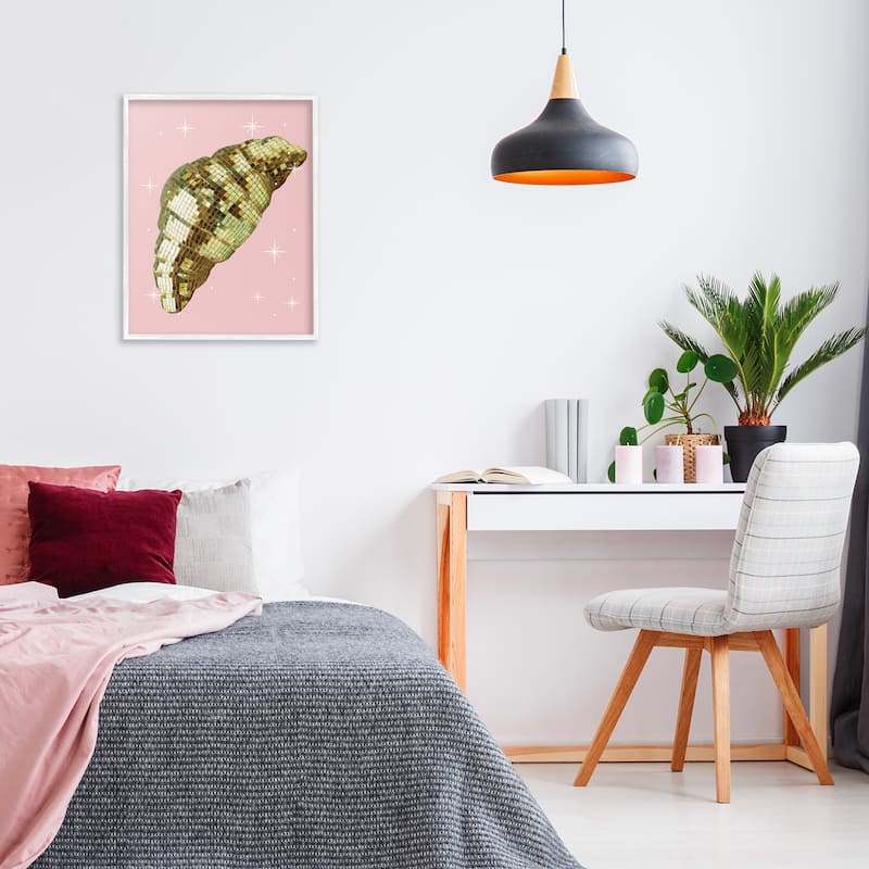 Stupell Luminous Disco Croissant Framed Giclee Art Design By Lil' Rue