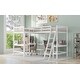 preview thumbnail 21 of 30, Contemporary Wood Twin Size L-Shaped Loft Bed with Ladder and 2 Built-in L-Shaped Desks, 2 Beds in 1, Solid Construction, Gray