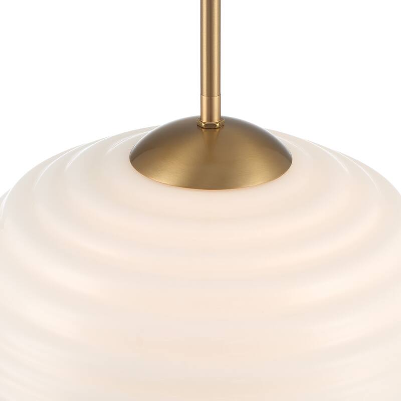 Acroma 1-Light Striped Glass Globe Pendant For Kitchen Island
