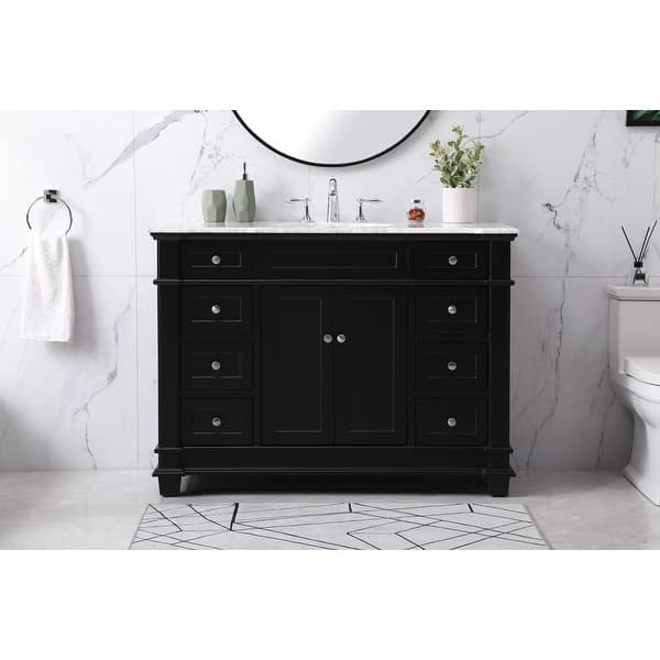 slide 2 of 5, Magnolia 48 - 60 Inch Single Bathroom Vanity 48 Inches - Black