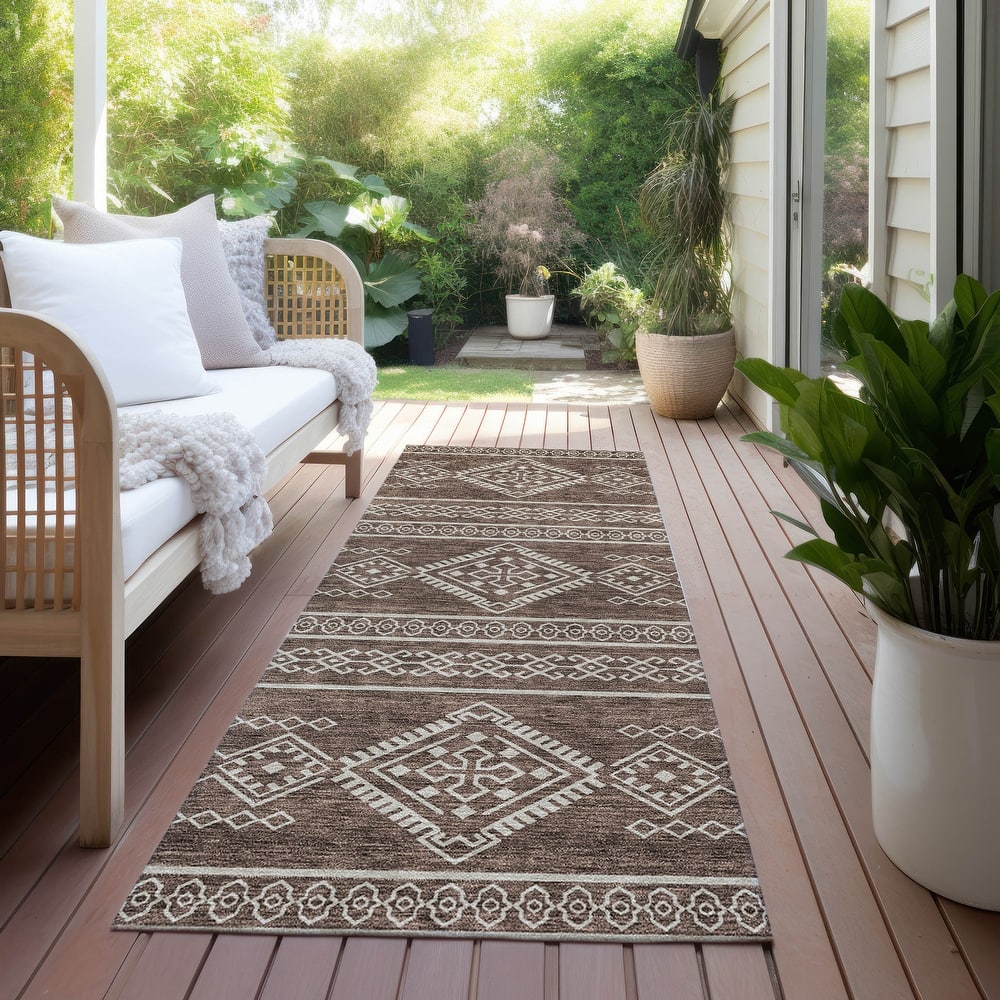 Machine Washable Indoor/ Outdoor Chantille Moroccan Boho Rug