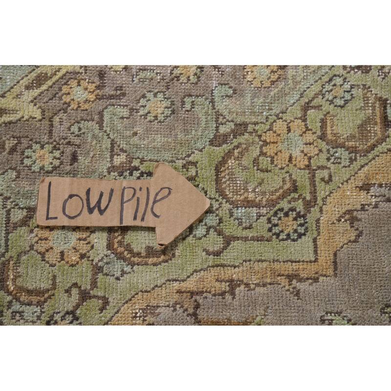 Hand Knotted Oriental 100% Wool Carpet Traditional Medallion Brown Tabriz Area Rug - 11' 0'' X 7' 8''