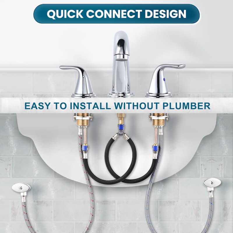 WOWOW Widespread Double Handle Bathroom Faucet