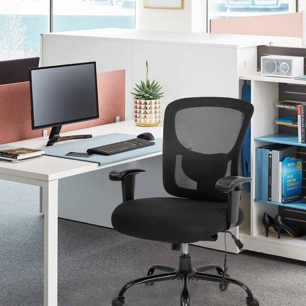Global Pronex Mesh Ergonomic Big And Tall Office Chair Height Adjustable Arms Adjustable Lumbar Black Overstock 32563726