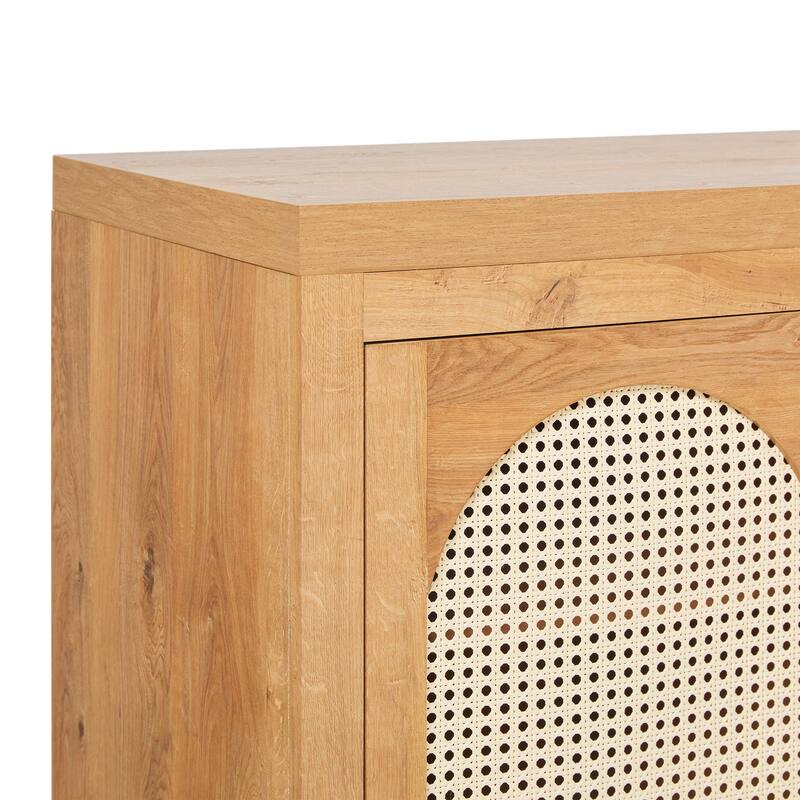 Middlebrook Contemporary TV Stand and Sideboard with Rattan Doors