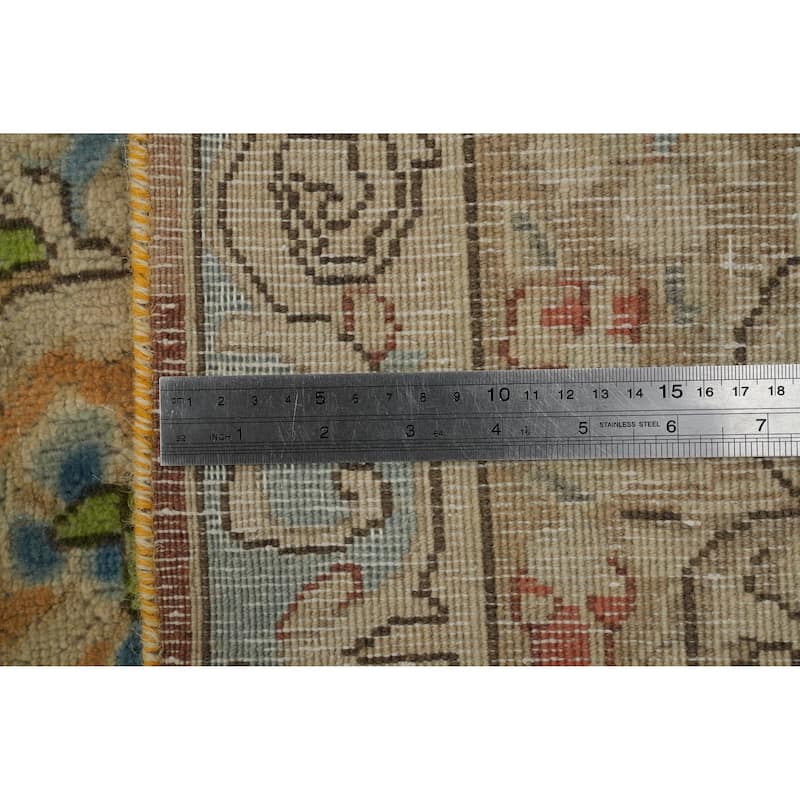 Hand Knotted Oriental 100% Wool Carpet Traditional Floral Oranges & Rust Mashad Area Rug - 12' 5'' X 10' 0''