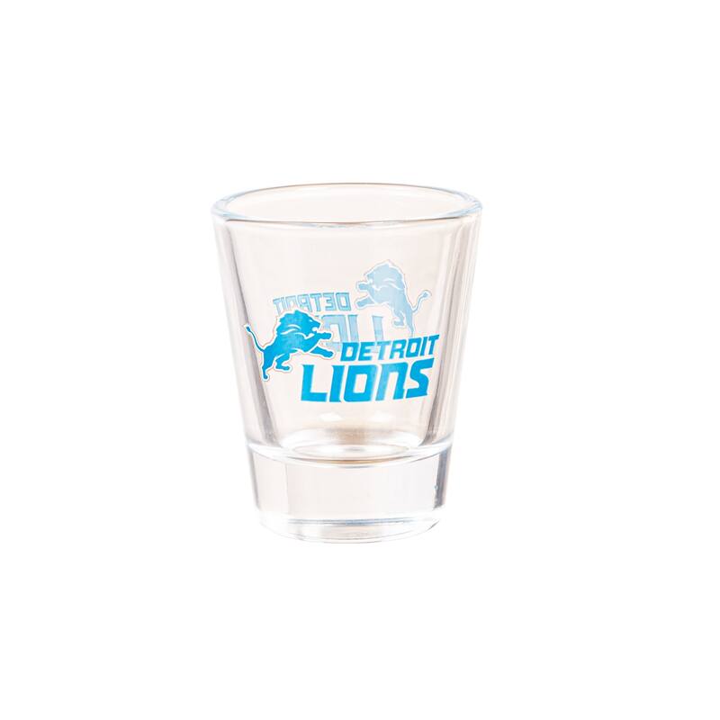 4-Piece Ceramic and Glass 2 oz. Shot Glass Set, Detroit Lions