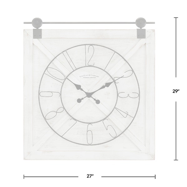 FirsTime & Co. Farmstead Fir Wood Barn Door Wall Clock