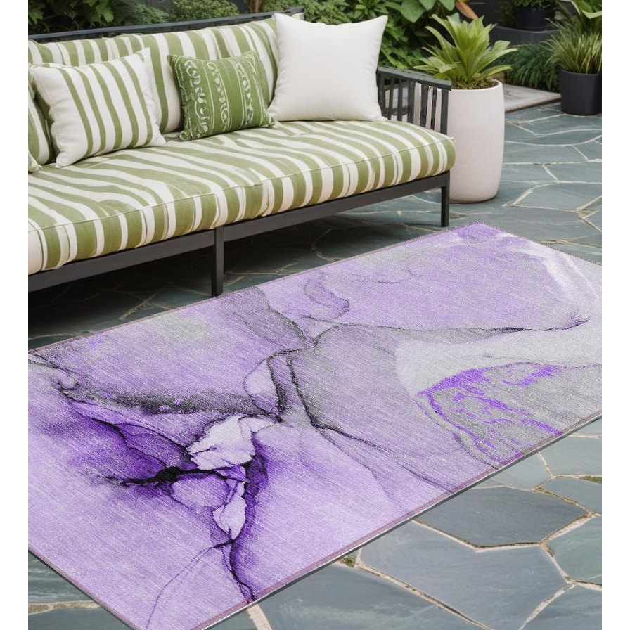 Allu Unique Abstract Weather Resistant Blended Style Outdoor Rug