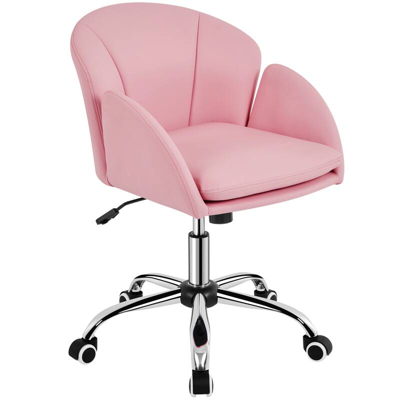 Yaheetech Modern Swivel Rolling Desk Chair Makeup Vanity Chair for Home Office