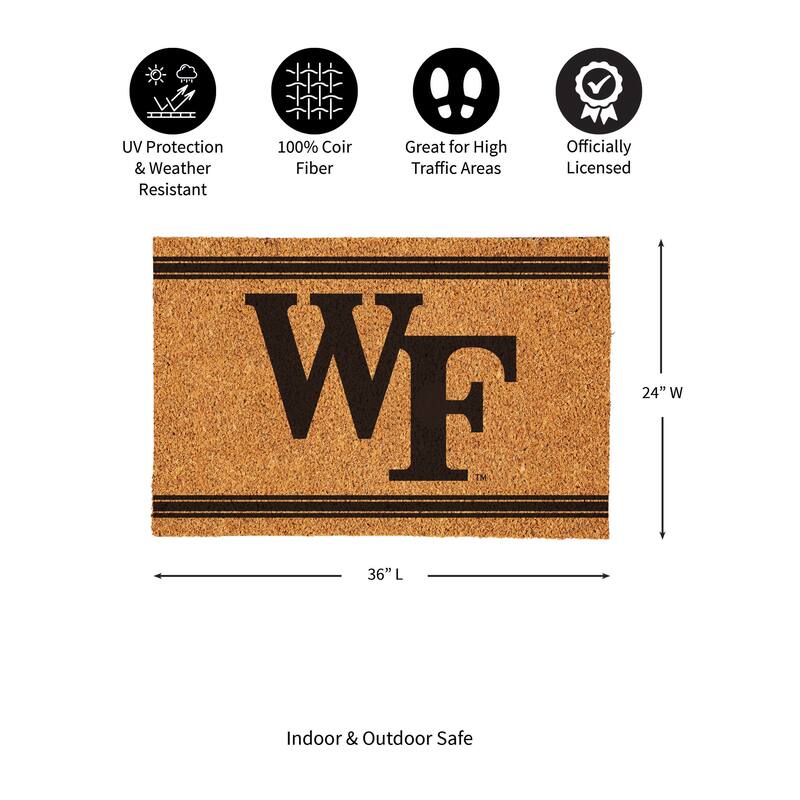 Wake Forest University Monochrome Indoor/Outdoor Coir Door Mat