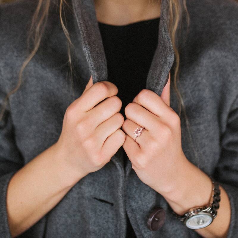 Miadora Signature Collection 14k Rose Gold Cushion-cut Morganite and Diamond Accent Cocktail Ring