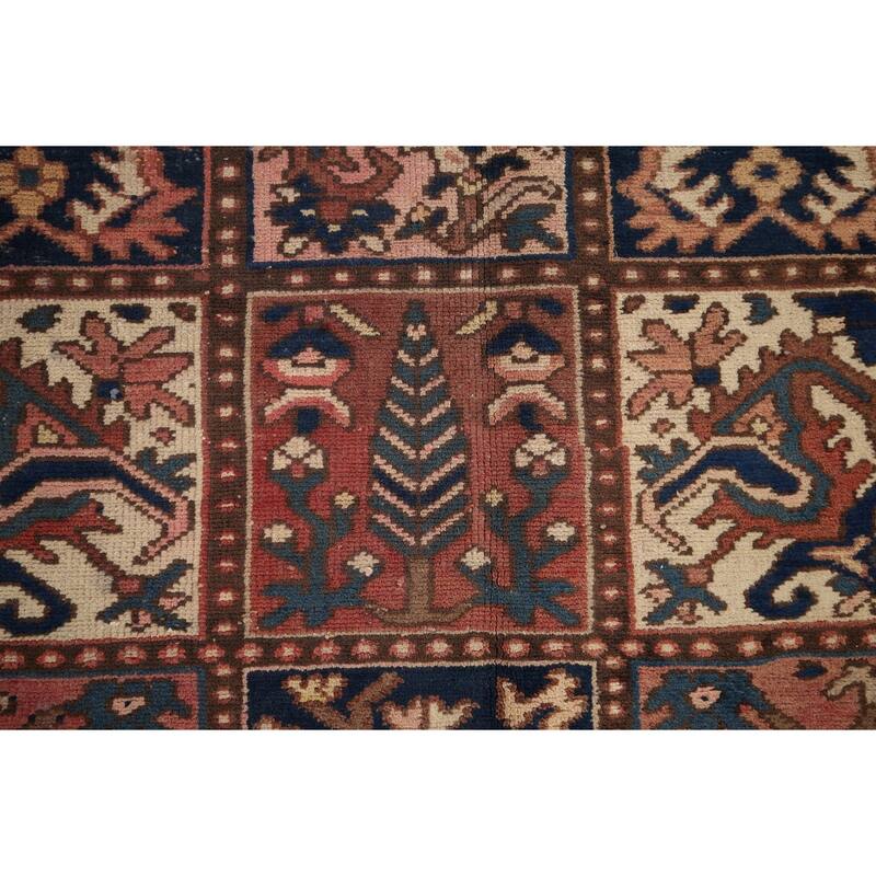 Garden Design Bakhtiari Persian Vintage Rug Hand-Knotted Wool Carpet - 5'3" x 9'9"
