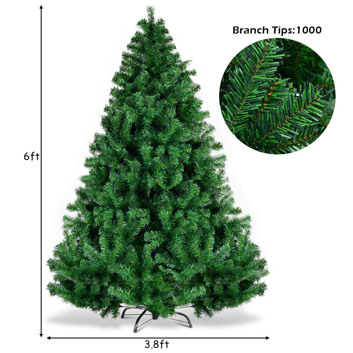 6Ft Artificial Christmas Tree Holiday Decor w/ 560 Branch Tips Green Home 