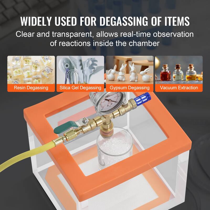 UIMOSO 2 Gallon Vacuum Chamber Gypsum Degassing and Vacuum Extraction - 2 Gallon 0.7-inch