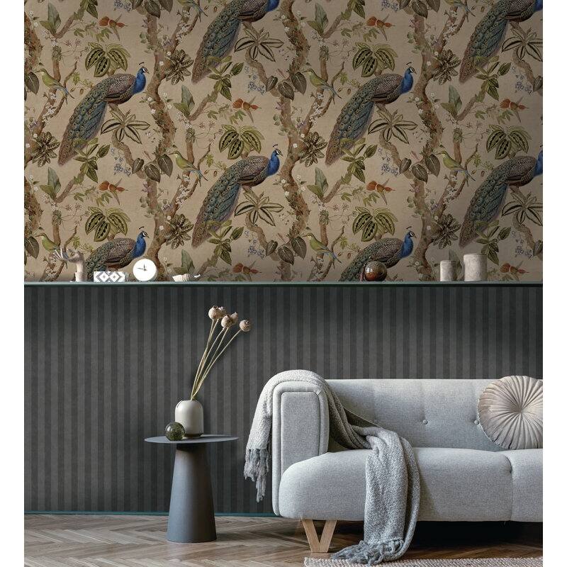 Cassia Peacock Non-Pasted Wallpaper - Covers 56 Square Feet