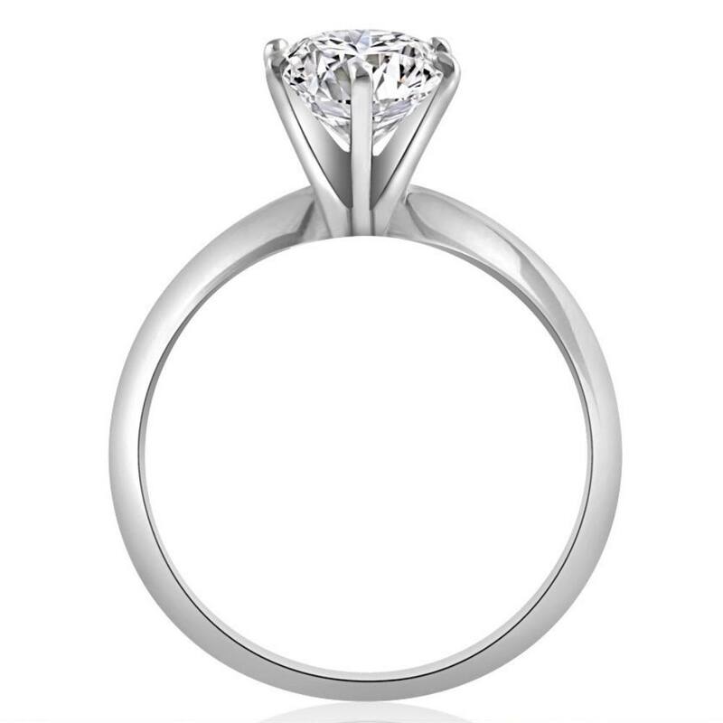 2CT Platinum Pear Shape Diamond 6-Prong Solitaire Engagement Ring Lab Grown