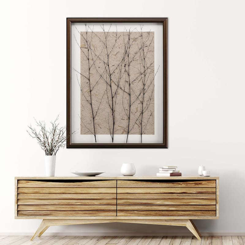 Whispering Forest Framed Art Exclusive Mixed Media Under Glass - Brown