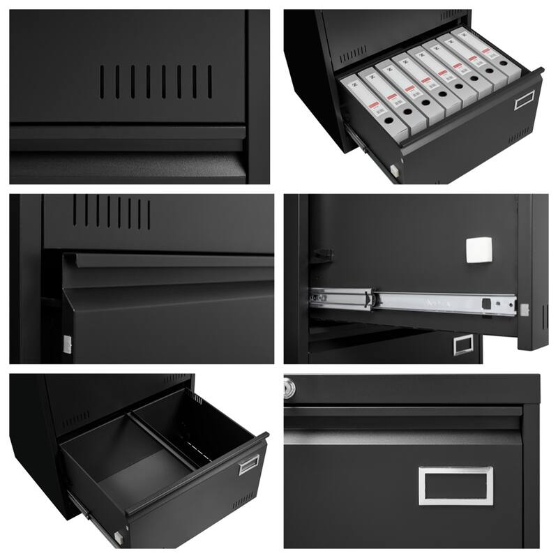 Metal Lockable File Cabinet with Lock and 2 Drawers