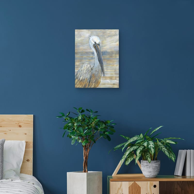 Golden Salty Pelican by P Brent Cnvs Art