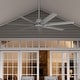 preview thumbnail 1 of 23, Hunter 60" Downtown Windmill Outdoor Ceiling Fan w/ Wall Control, Damp-Rated - Indoor-Outdoor, Industrial, Modern - ENERGY STAR! Matte Silver