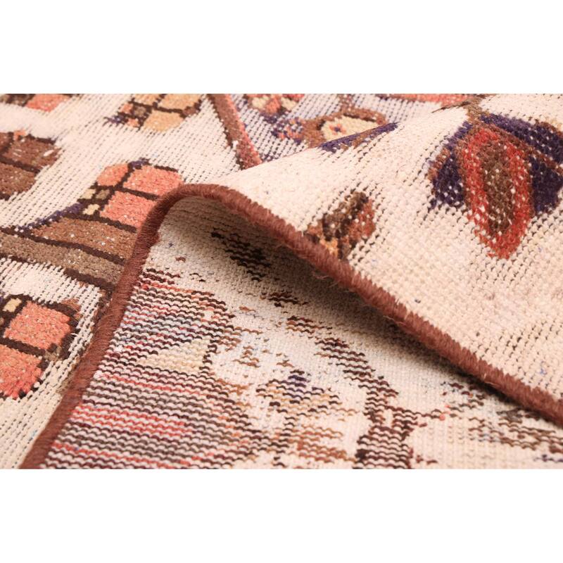 ECARPETGALLERY Hand-knotted Antalya Vintage Cream Wool Rug - 4'11 x 9'4