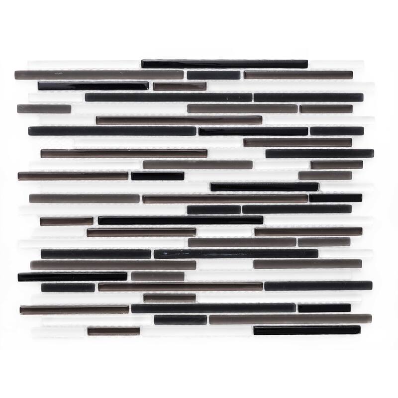The Tile Life Metro Random Sized 12x12 Linear Frosted Glass Mosaic Backsplash Wall Tile