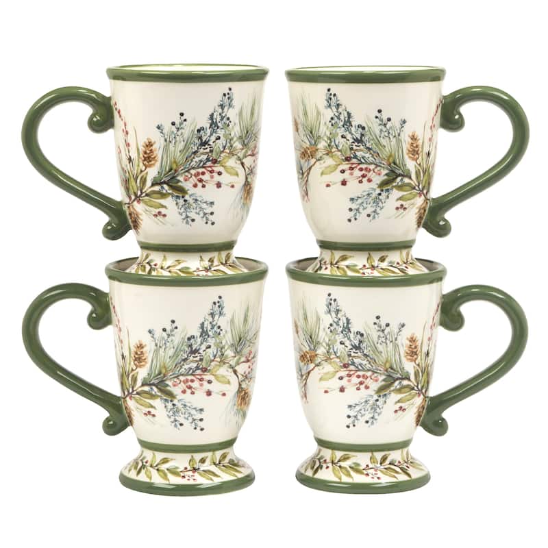 Certified International Winters Forest 18 oz. Mugs, Set of 4