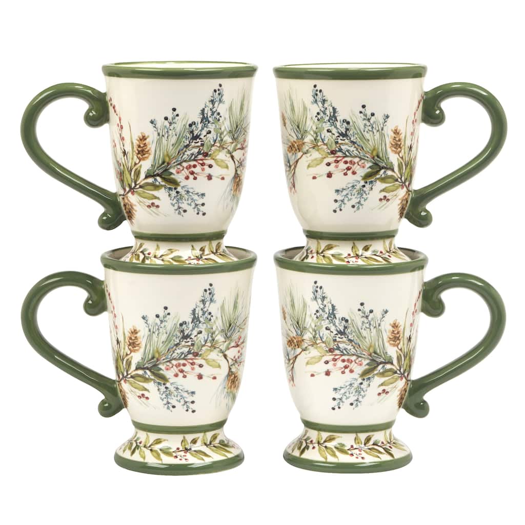 Certified International Winters Forest 18 oz. Mugs, Set of 4