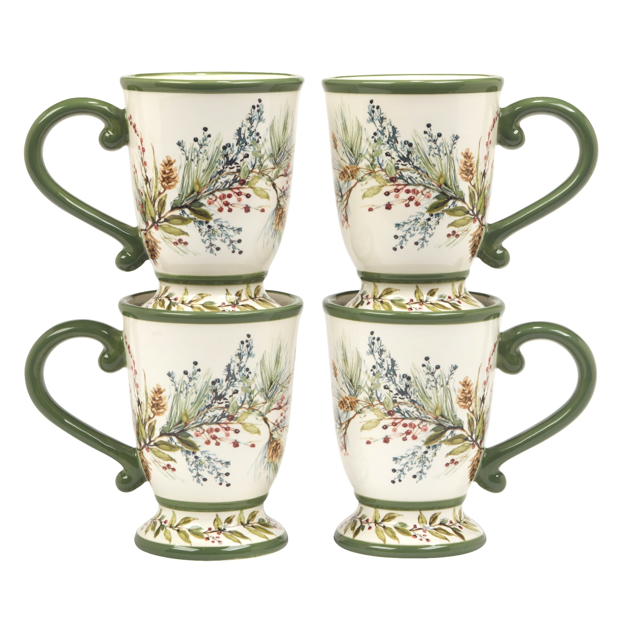 Certified International Winters Forest 18 oz. Mugs, Set of 4