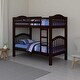 preview thumbnail 1 of 4, Twin Over Twin Bunk Bed, Pine Wood, Slatted Headboard, Espresso Brown