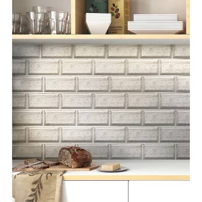Apollo Tile Gray and Silver 3-in. x 6-in. Beveled Polished Marble Subway Tile (5 Sq ft/case)