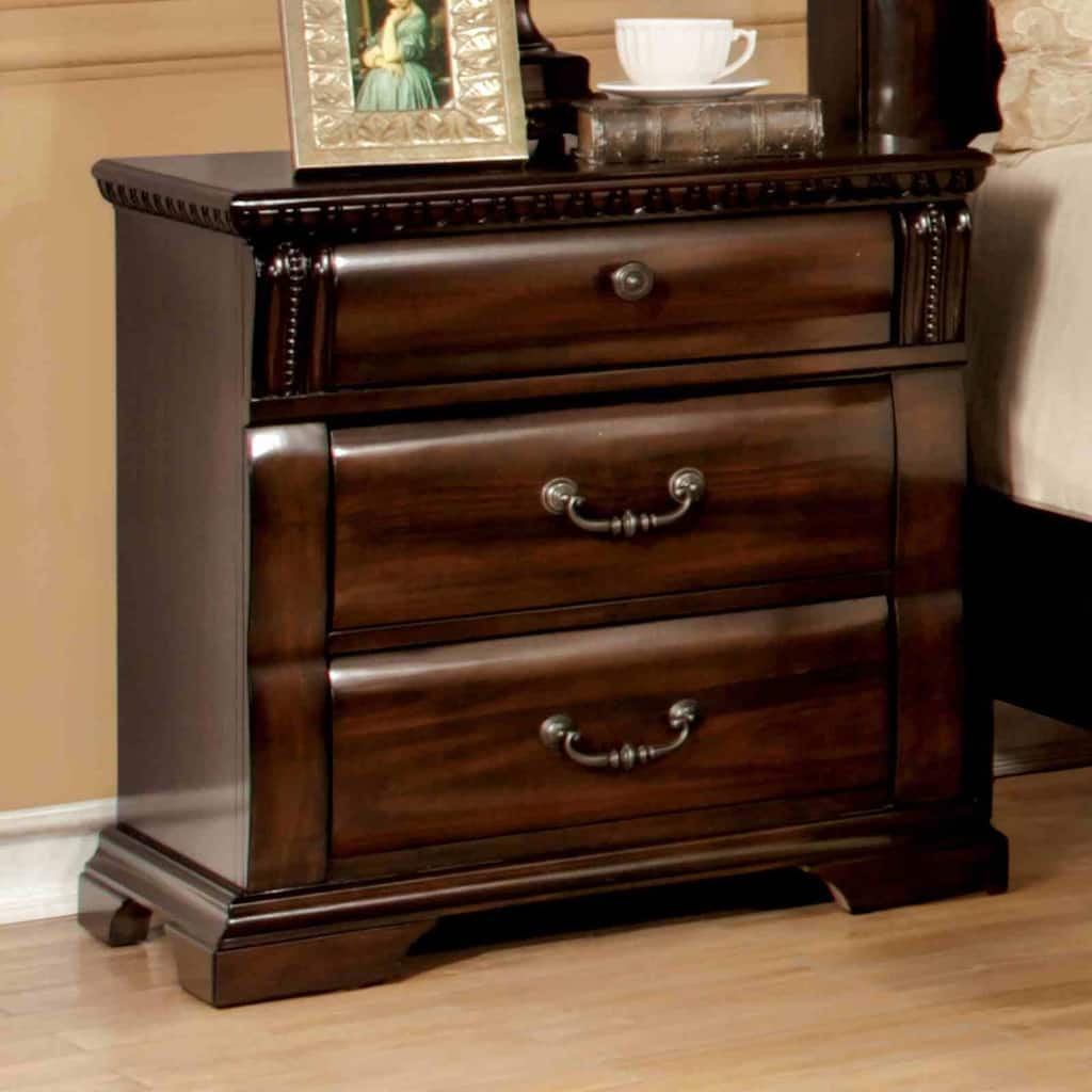 Transitional Nightstand - Cherry Finish with Felt-Lined Top Drawer