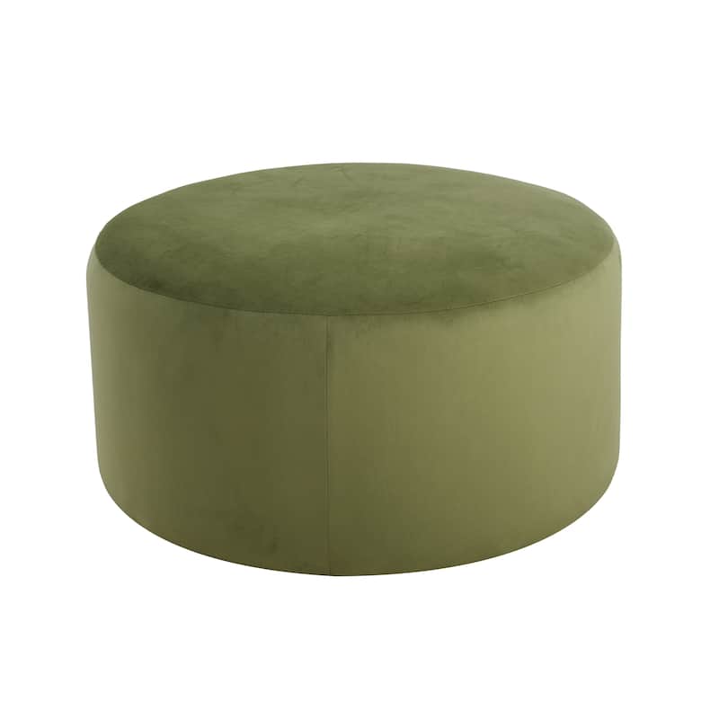Roomfitters Upholstered Round Ottoman with Corduroy Fabric, Modern Coffee Table Footrest for Living Room