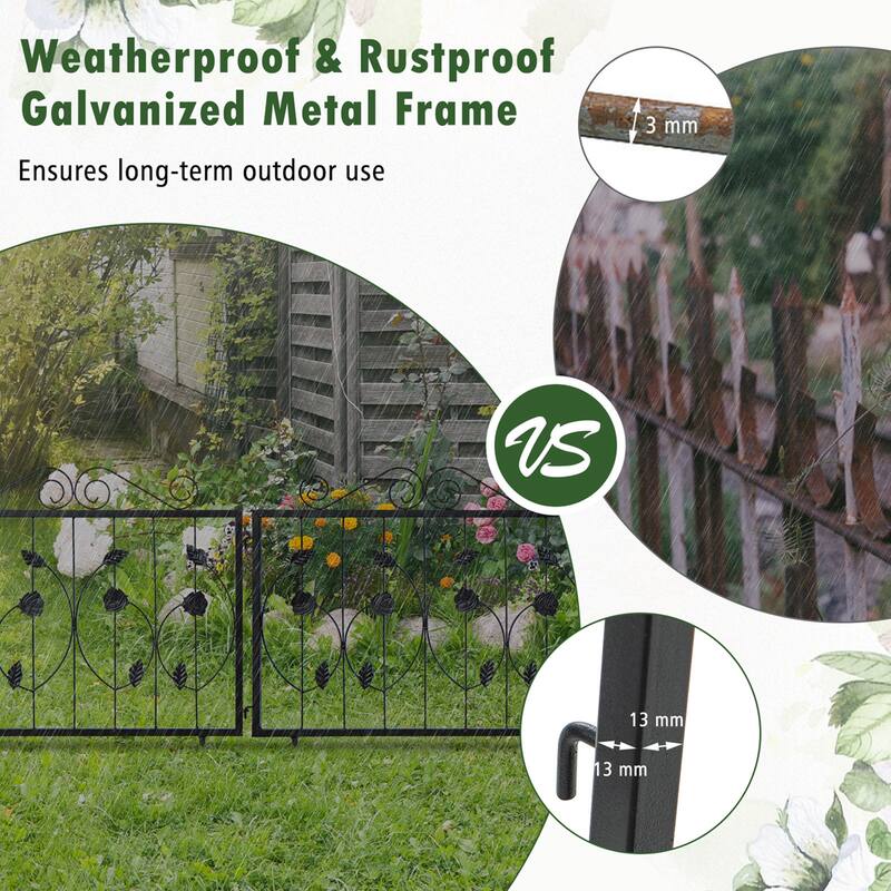 Costway Decorative Garden Fence with 8 Panels Outdoor Animal Barrier - See Details