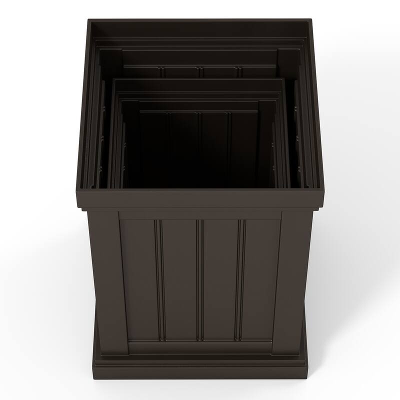 Gymax 19'' Square Plastic Planters Set of 2 w/ Drainage Holes &