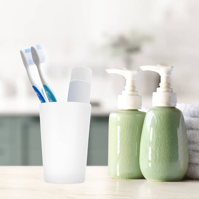2pcs Bathroom Toothbrush Tumblers for Kitchen 4.52"x3.03" - Clear