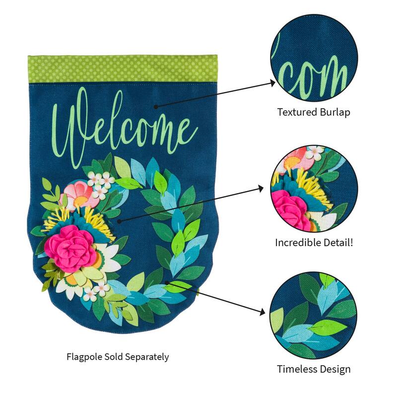 Flower Garden Garden Burlap Flag
