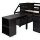 preview thumbnail 12 of 14, Espresso Twin Wood Loft Bed with Desk & Storage Stairs