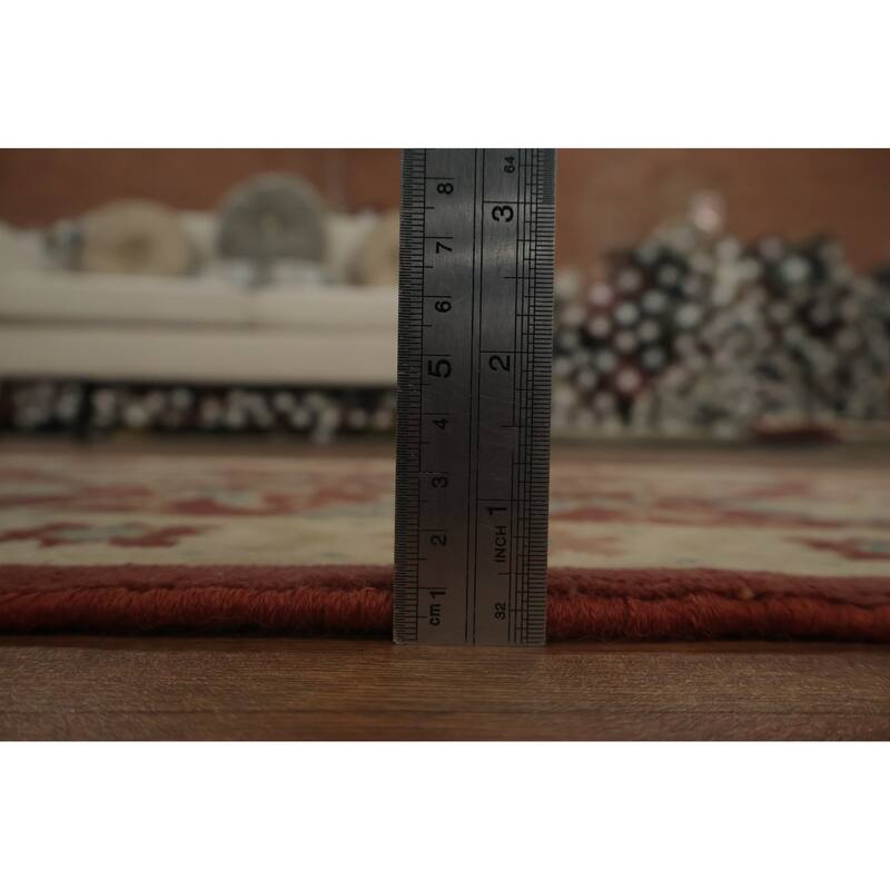 Hand Knotted Oriental 100% Wool Carpet Traditional All-Over Oranges & Rust Ziegler Area Rug - 3' 11'' X 2' 1''