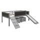 preview thumbnail 6 of 17, Farmhouse Design Twin size Wood Loft Bed,Climbing Frame and Ladder on Both Side,Two Storage Boxes,Double-sided Chalkboard