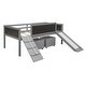preview thumbnail 6 of 17, Twin size Loft Bed Wood Bed with Blackboard and Boxes, Grey