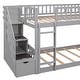 preview thumbnail 16 of 32, Stairway Twin Bunk Bed with Drawers, Slide & Ladder - Convertible Design