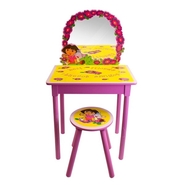 Dora the Explorer Girls Pink Vanity and Stool Set