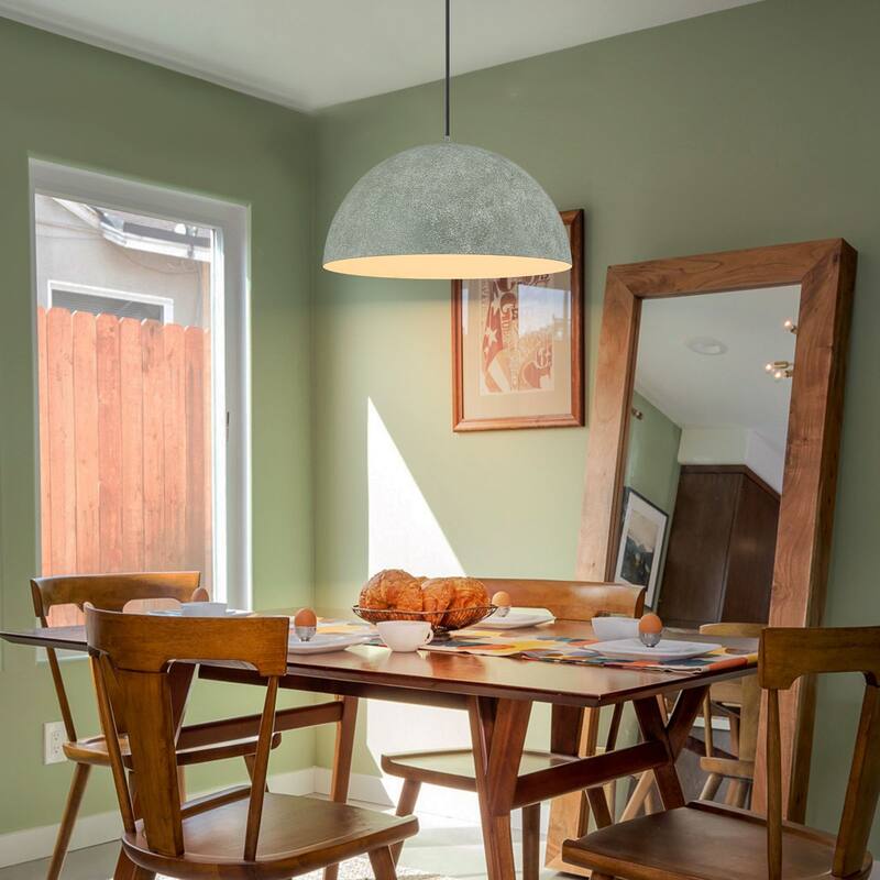 Industrial Modern Indian Gray Dome Pendant Light Kitchen Island - White - W15.75"