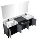 preview thumbnail 42 of 157, Lexora Zilara Bathroom Vanity Complete Set in Black and Grey with Faucet
