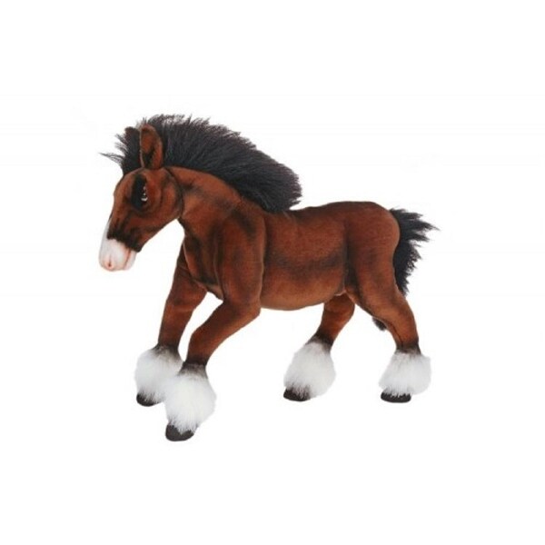 Pack Of 2 Life Like Handcrafted Extra Soft Plush Clydesdale Horse Stuffed Animals 19 75 Brown