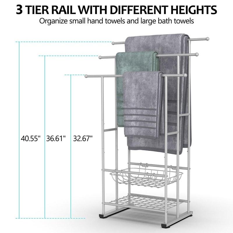 Tier Freestanding Towel Rack for Bathroom, 40
