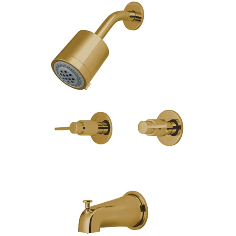 NuvoFusion Two-Handle Tub and Shower Faucet - Polished Brass